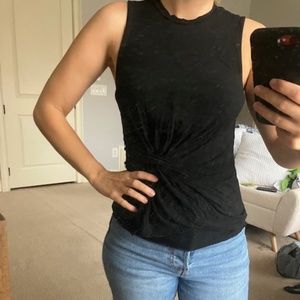 TOPSHOP black sleeveless tank with front twist size 2